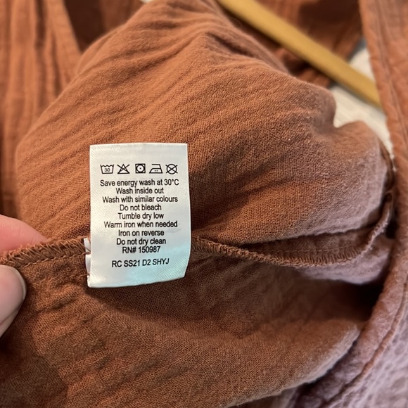 Rylee + Cru Cotton Romper in Rust, Medium - Picture 5 of 5